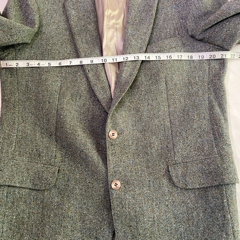 VINTAGE 80’s Magee Irish Donegal Tweed Gray 100% Wool Tweed Sport Coat SZ 40L - Picture 7 of 11